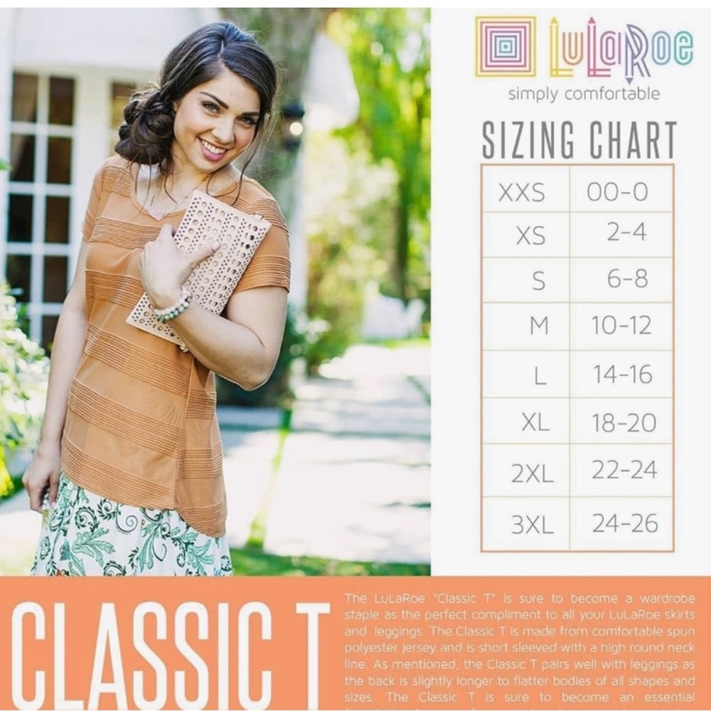LuLaRoe floral classic t short sleeve shirt - Picture 4 of 4